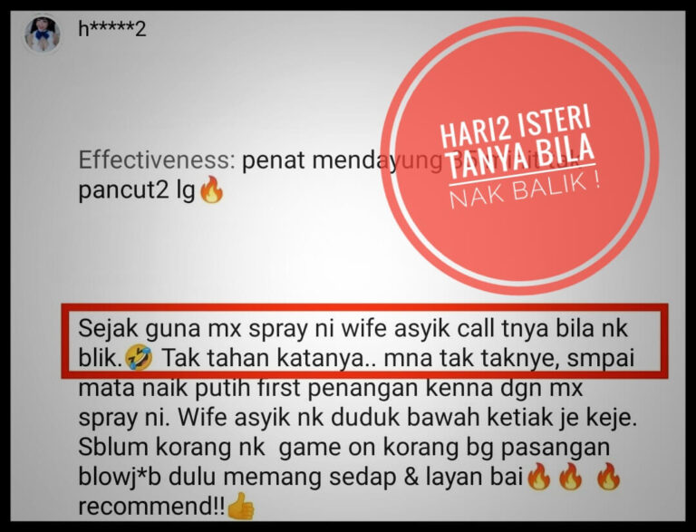 mx spray ubat tahan lama