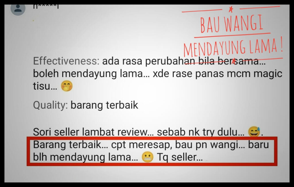 mx spray ubat tahan lama